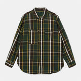 Work Shirt - Olive/Brown Cotton Heavy Twill Plaid