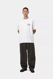 S/S Arch Script T-Shirt - White/Dark Navy