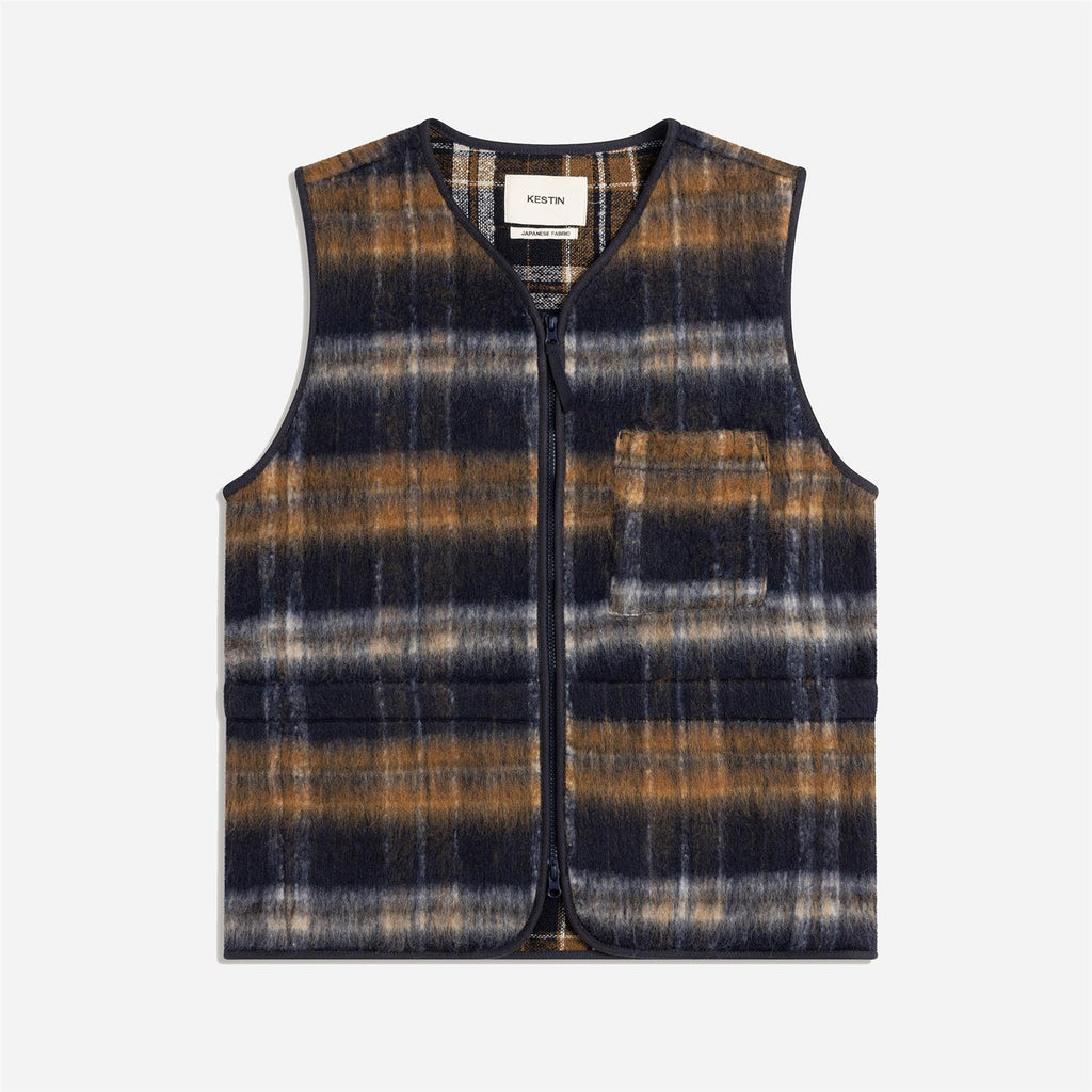 Bute Vest - Navy Check Brushed Wool