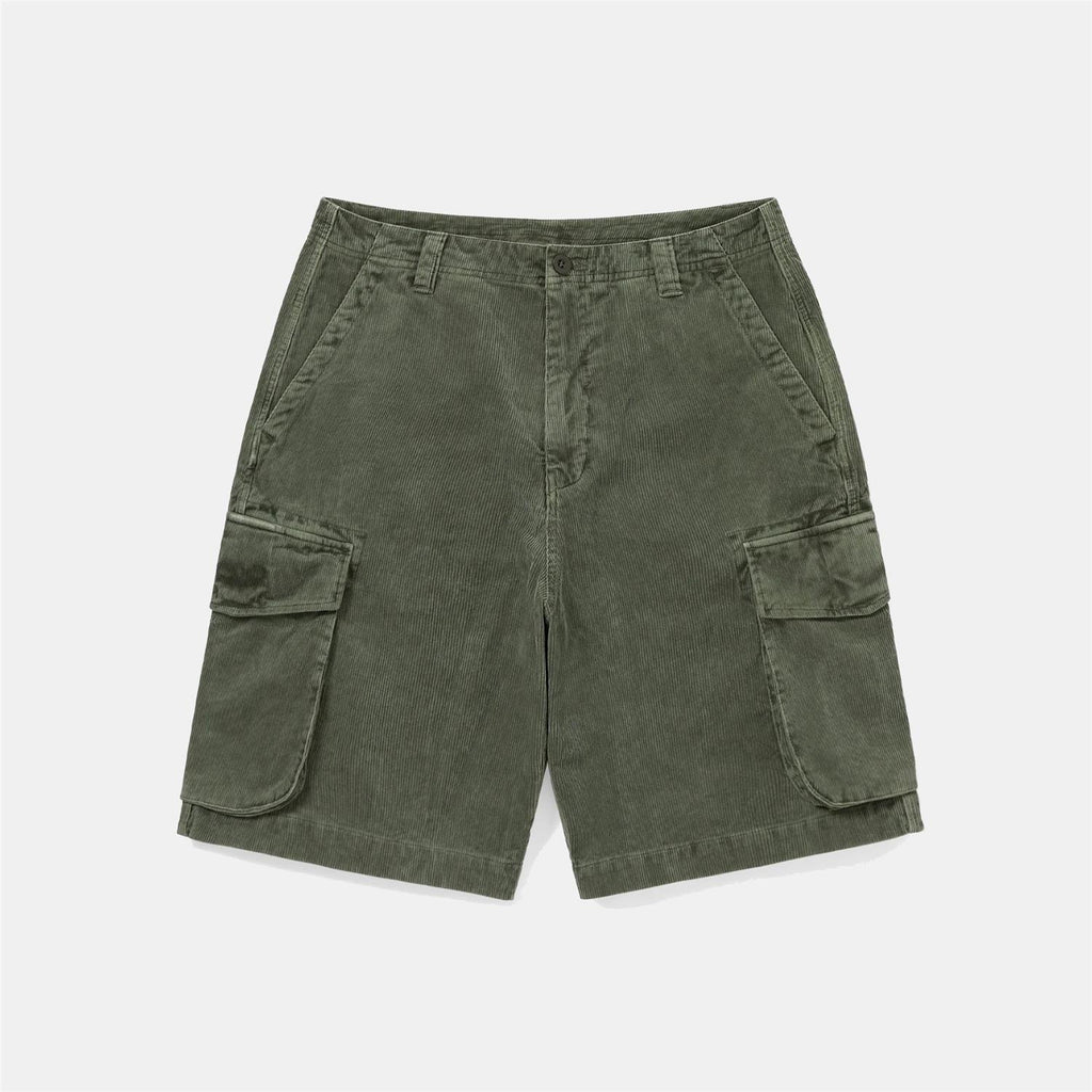 Overdyed Corduroy Cargo Short - Dark Olive