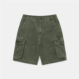 Overdyed Corduroy Cargo Short - Dark Olive