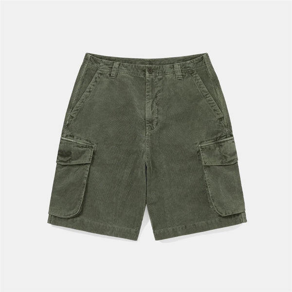 Overdyed Corduroy Cargo Short - Dark Olive