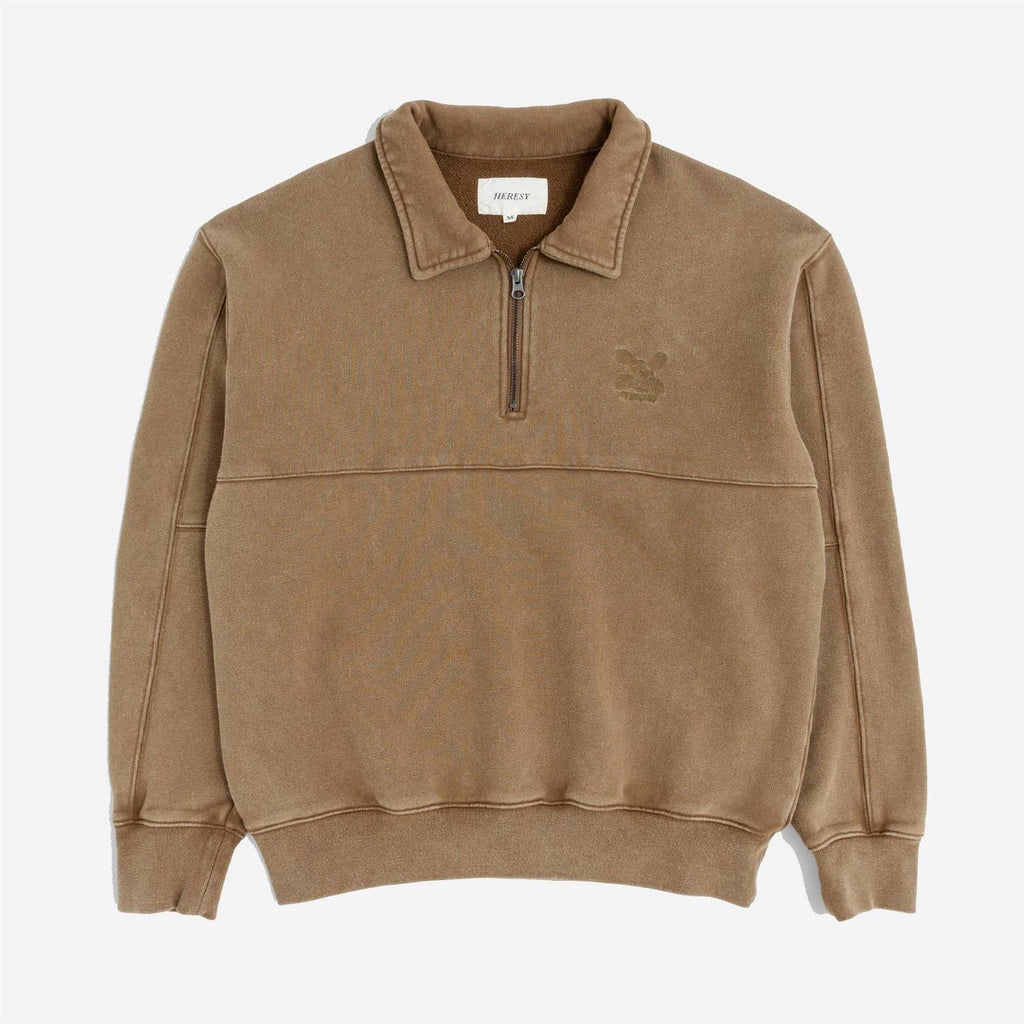 Green Man 1/4 Zip - Biscuit