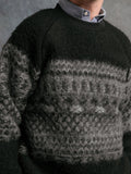 Junction Crew Fairisle Band Fleece - Black
