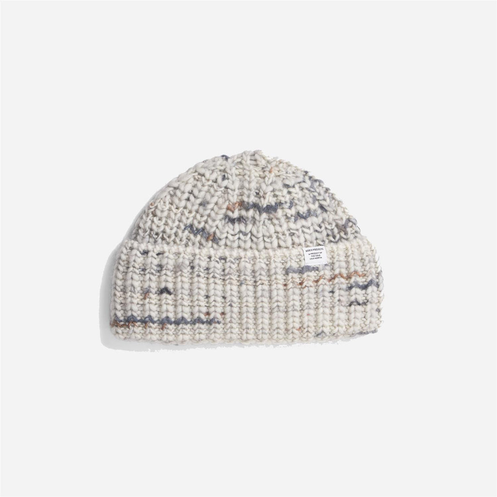 Space Melange Rib Beanie - Light Grey