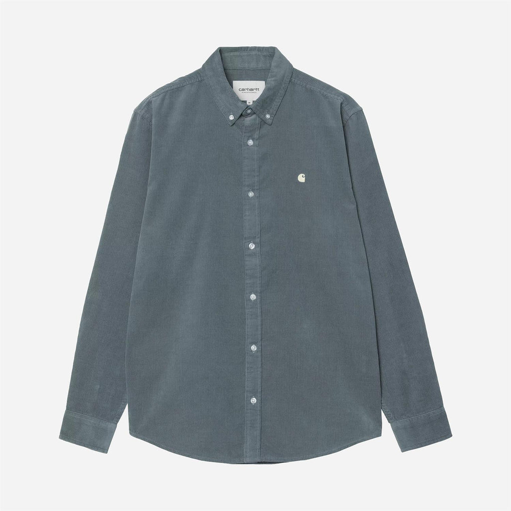 L/S Madison Fine Cord Shirt - Cozy Blue/Wax