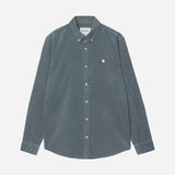 L/S Madison Fine Cord Shirt - Cozy Blue/Wax