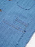 Recycled Herringbone Bakers Overshirt - Washed Indgo