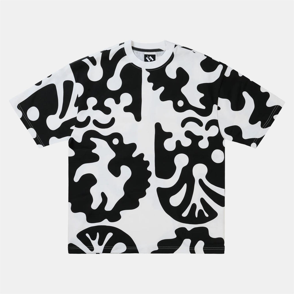 Clogged Bear T-Shirt All Over Print - Black/White