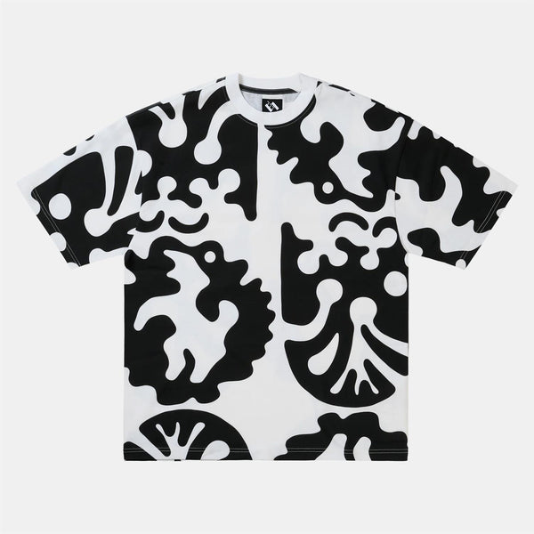 Clogged Bear T-Shirt All Over Print - Black/White