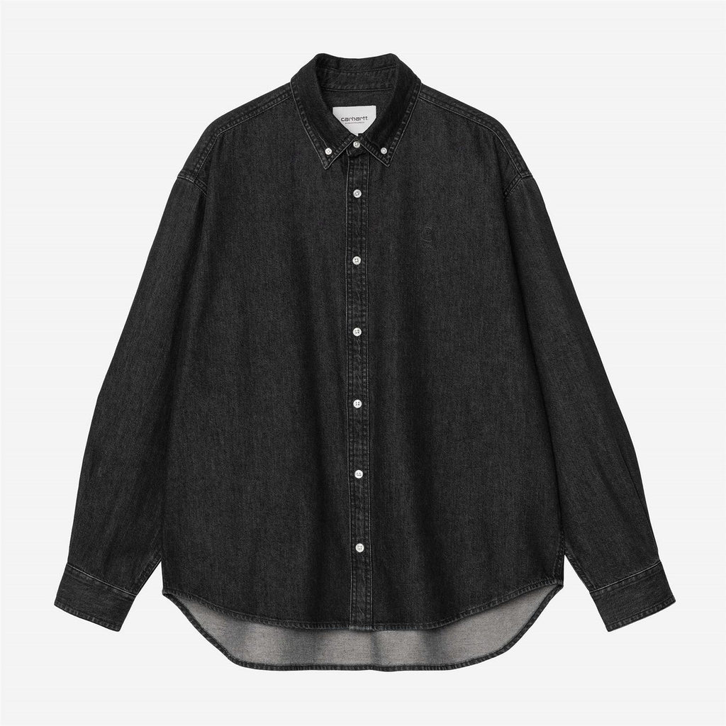 L/S Lucas Shirt - Black (stone washed)