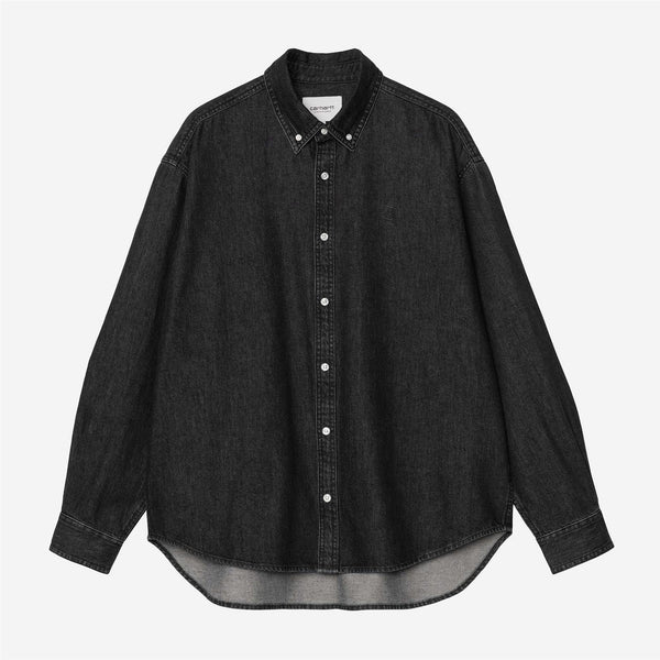 L/S Lucas Shirt - Black (stone washed)