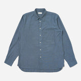 Square Pocket Shirt Brushed Marl Twill - Blue