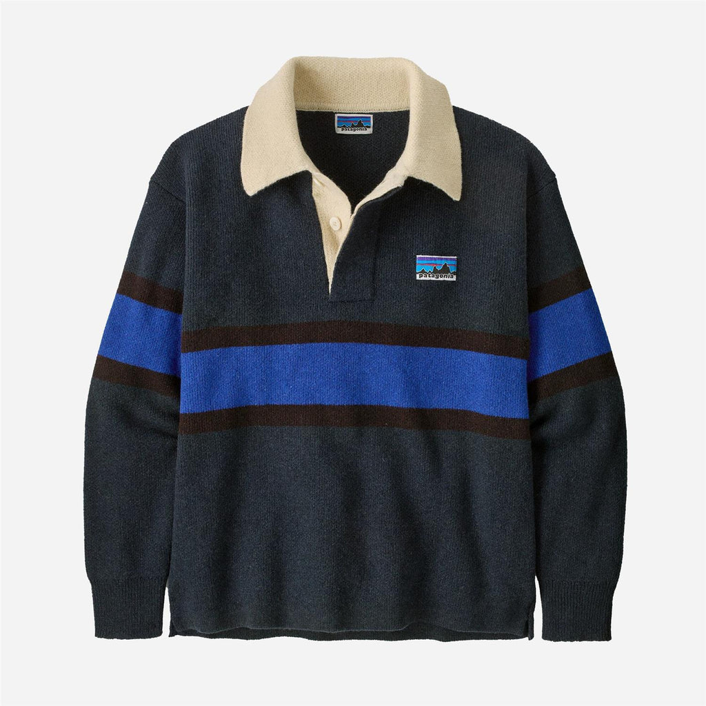 Recycled Wool-Blend Rugby Sweater - Sunken Blue