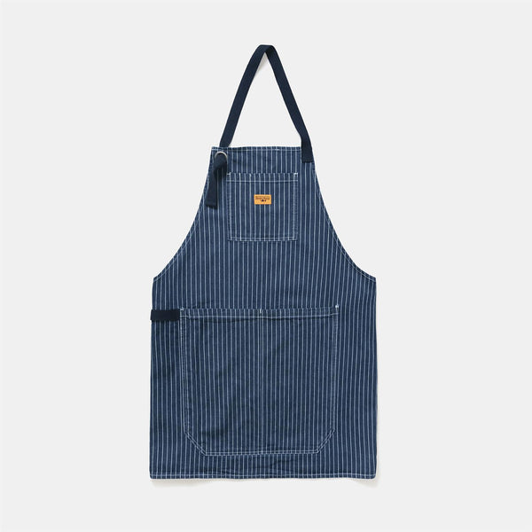 Pinstripe Denim Apron - Indigo