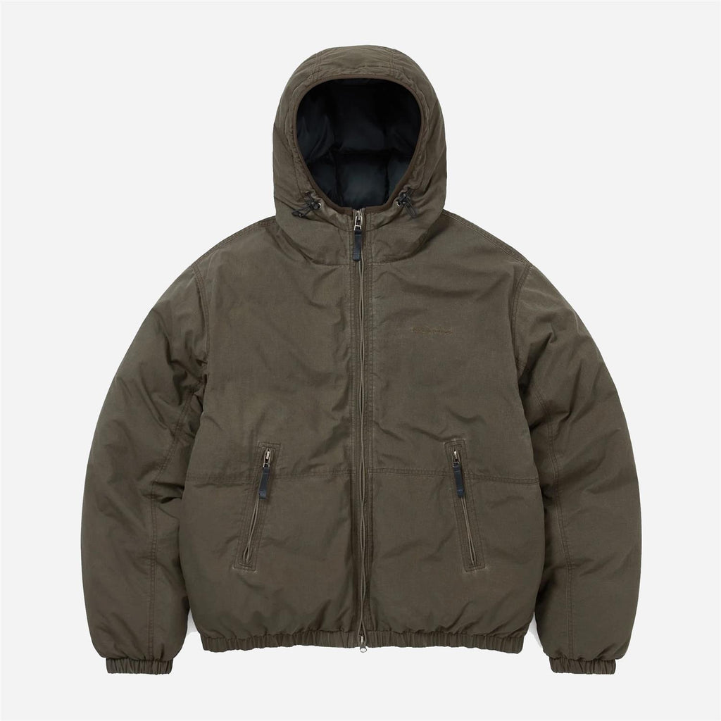 Washed Down Puffer Jacket - Olive Brown