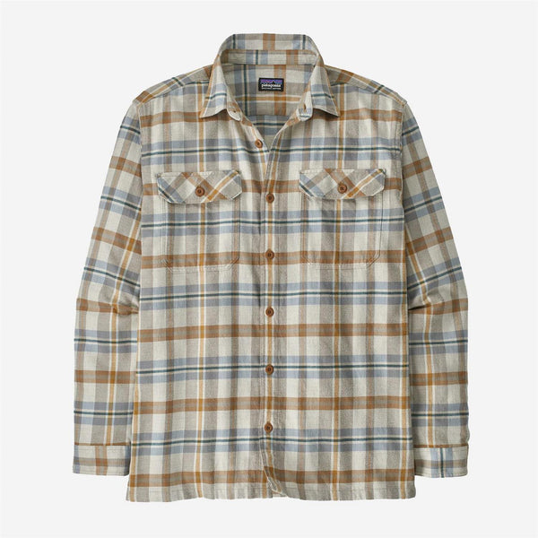 LS Org Cotton Midweight Fjord Flannel Shirt - Natural