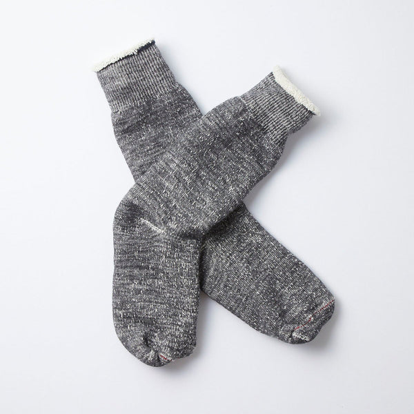 Double Face Crew Socks - Charcoal