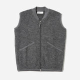 Zip Waistcoat - Grey Marl Wool Fleece