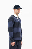 Ruben Brushed Jersey Rugby LS Polo - Navy