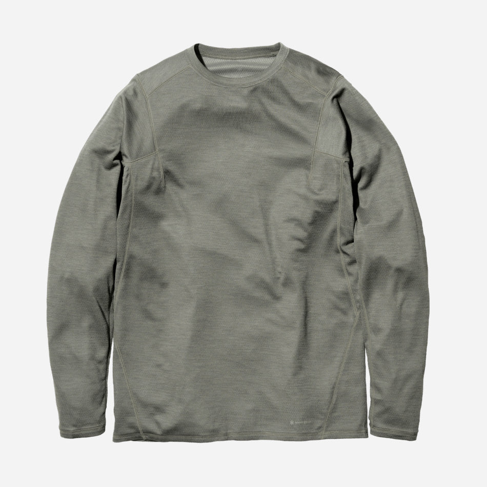 Recycled Pe/Wo L/S T shirt - Olive