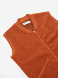 Zip Waistcoat - Orange Wool Fleece