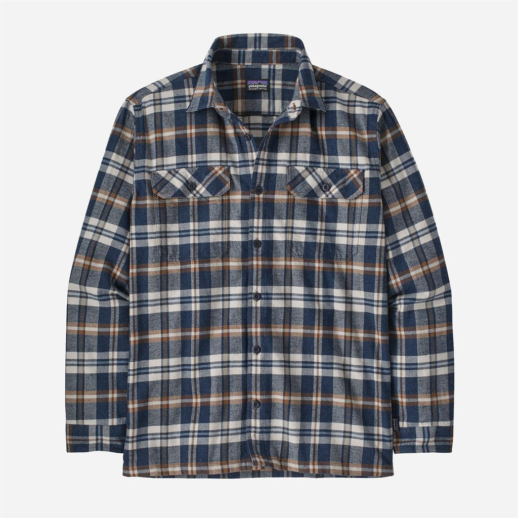 LS Org Cotton Midweight Fjord Flannel Shirt - Fields: New Navy